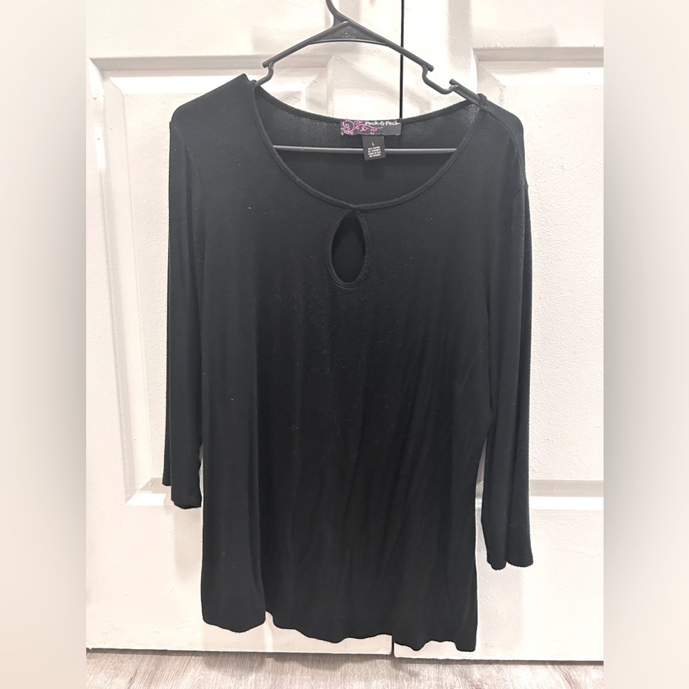 Peck and peck black quarter sleeve